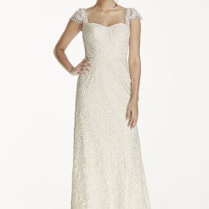 Brand New! Melissa Sweet Lace, Cap Sleeve Beaded Wedding Dress